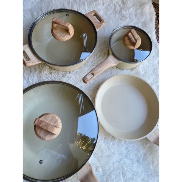 Nonstick Pan Cookware Set PFOA Free Non-Stick Coating Milk Pan Frying Pan with Lid Suitable for All Stove